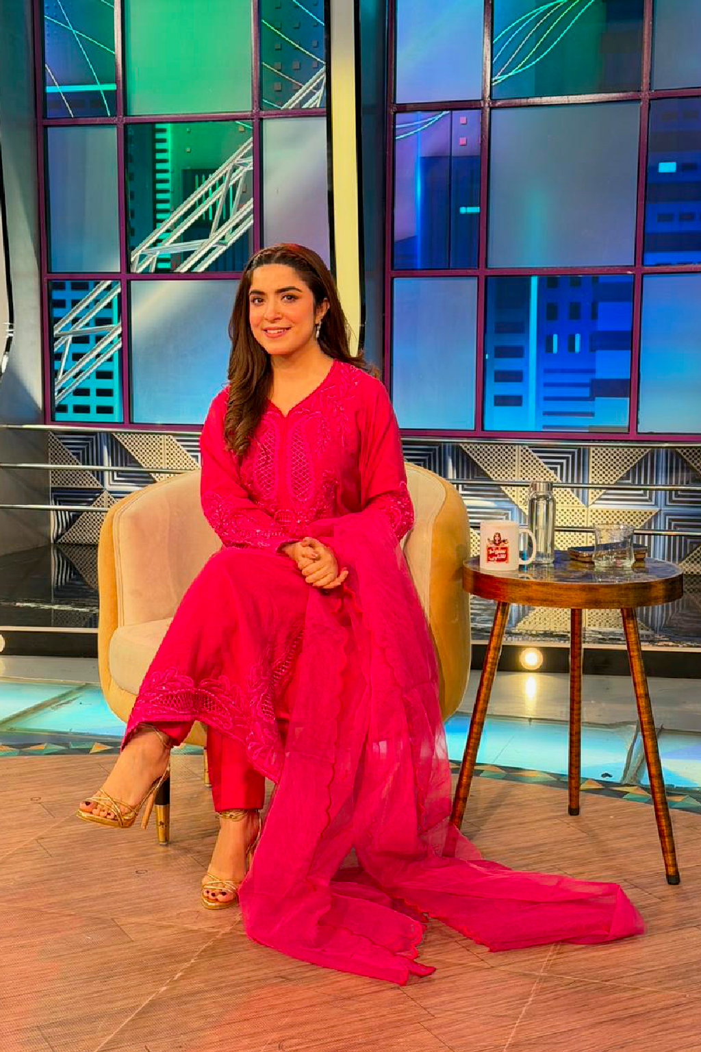 Hina Niazi spotted in Hotpink