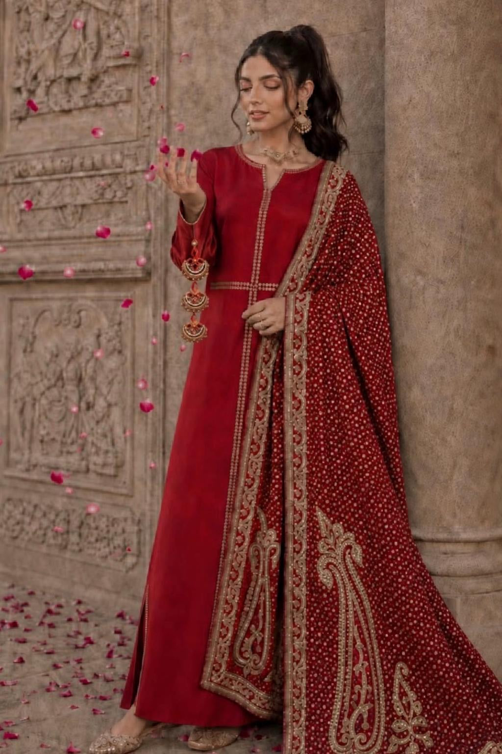 Ruby Red Chunri Dress