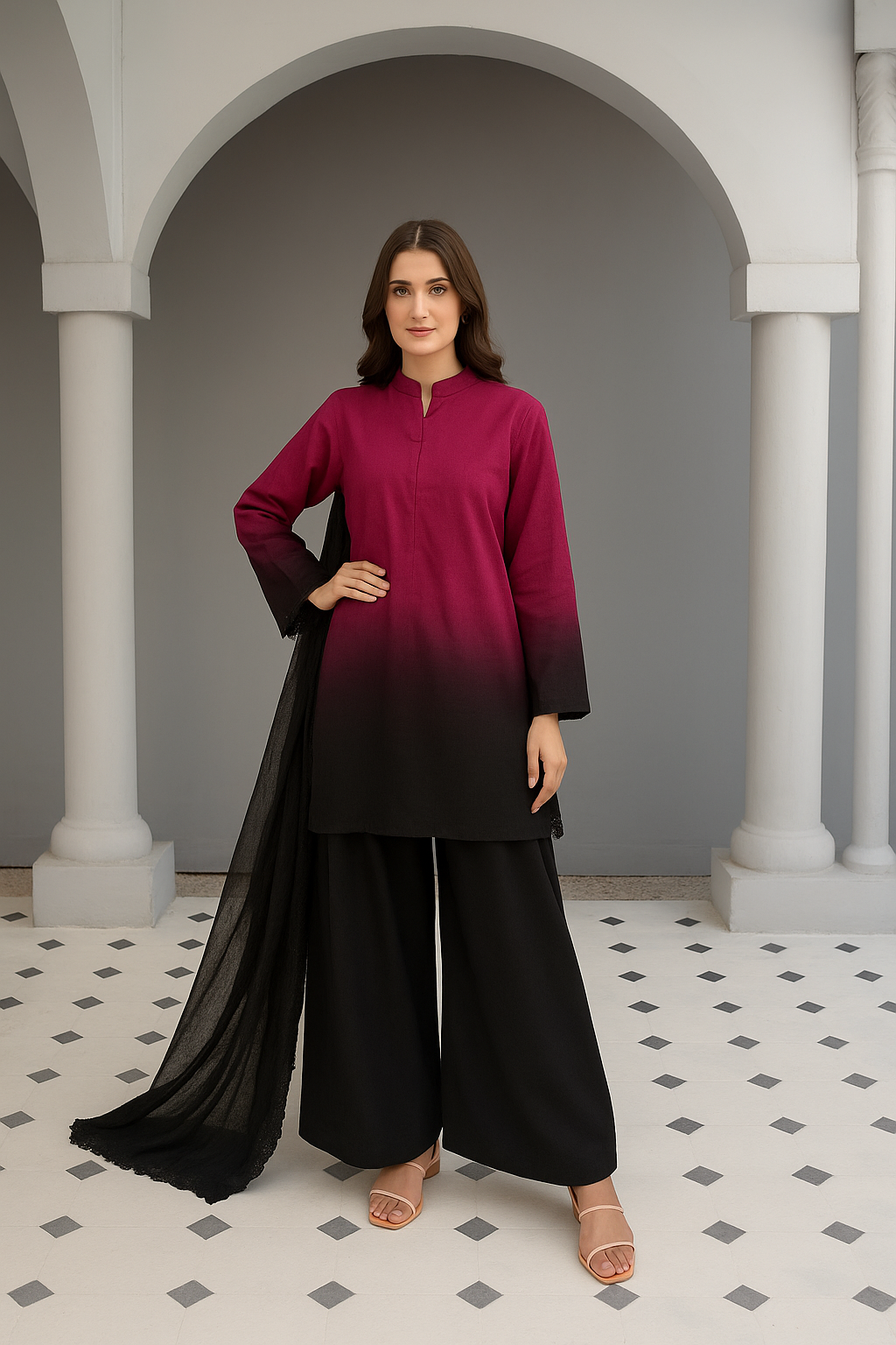 Midnight Bloom farshi shalwar suit