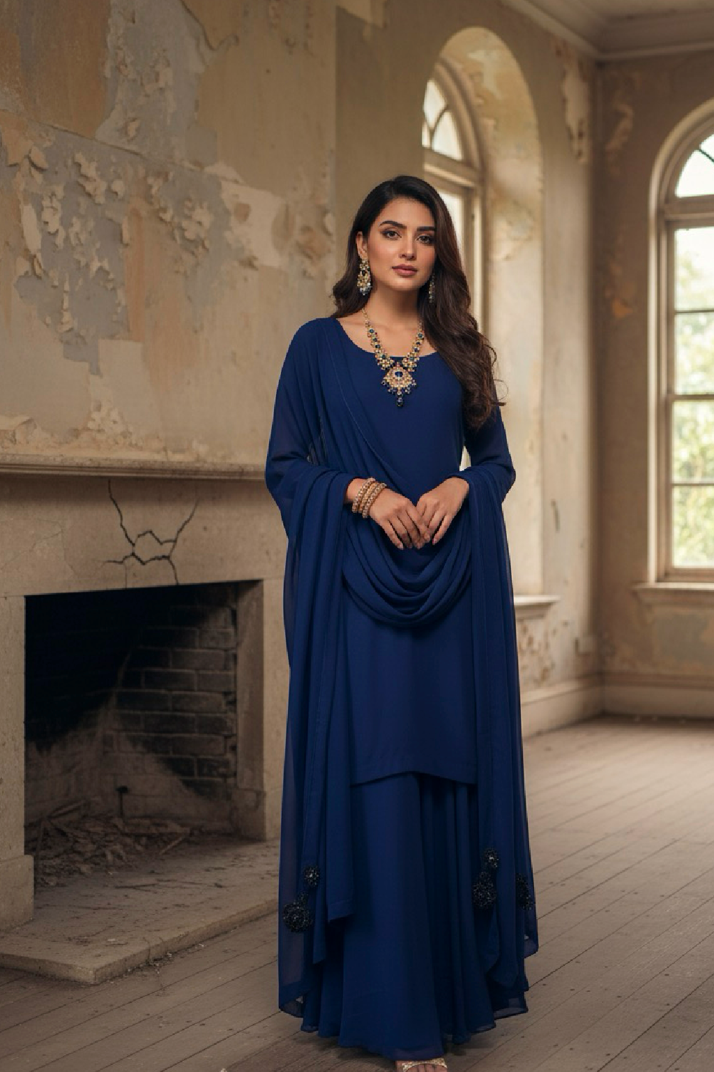 Blue Dilruba Dress