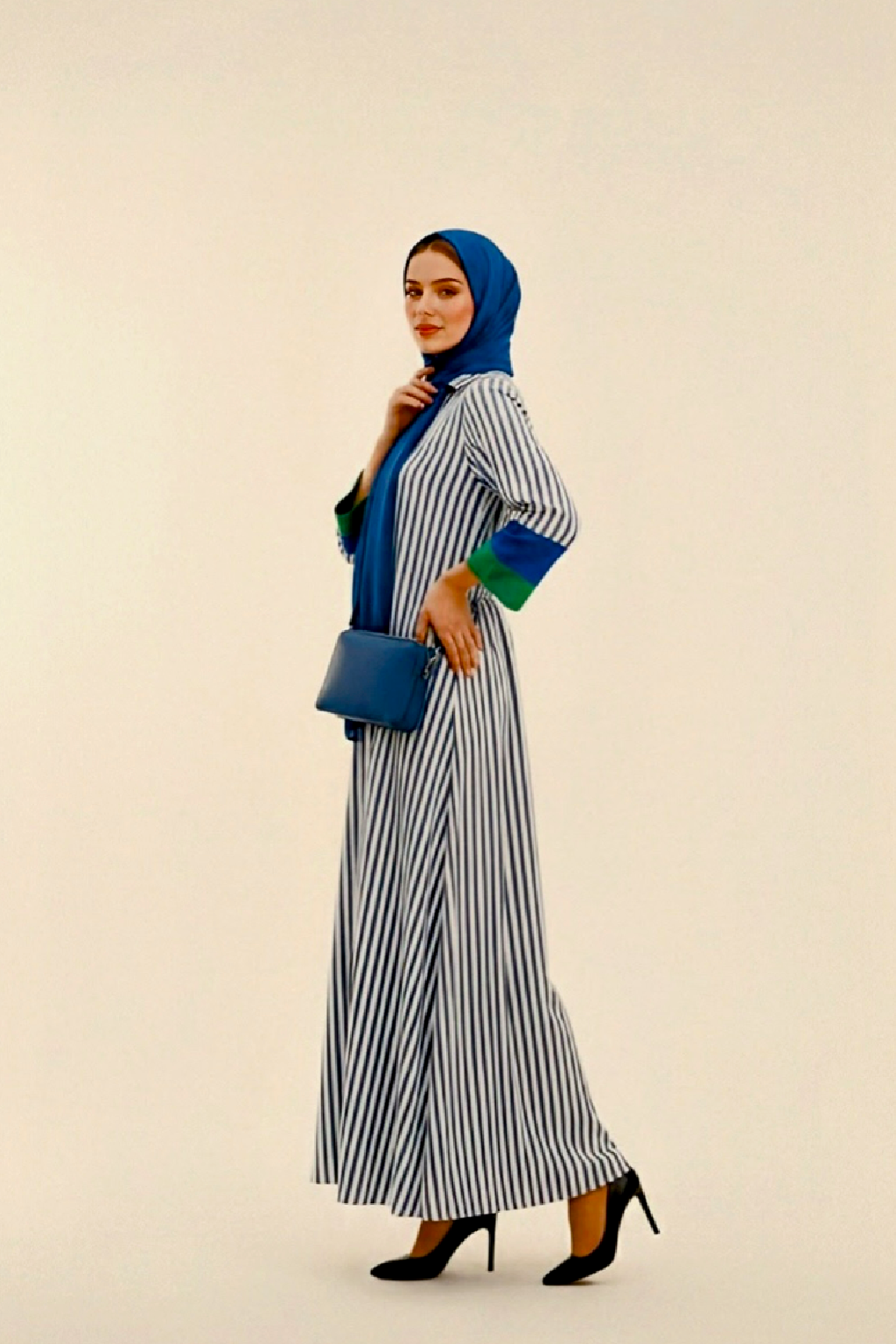 Striped Abbaya Dress