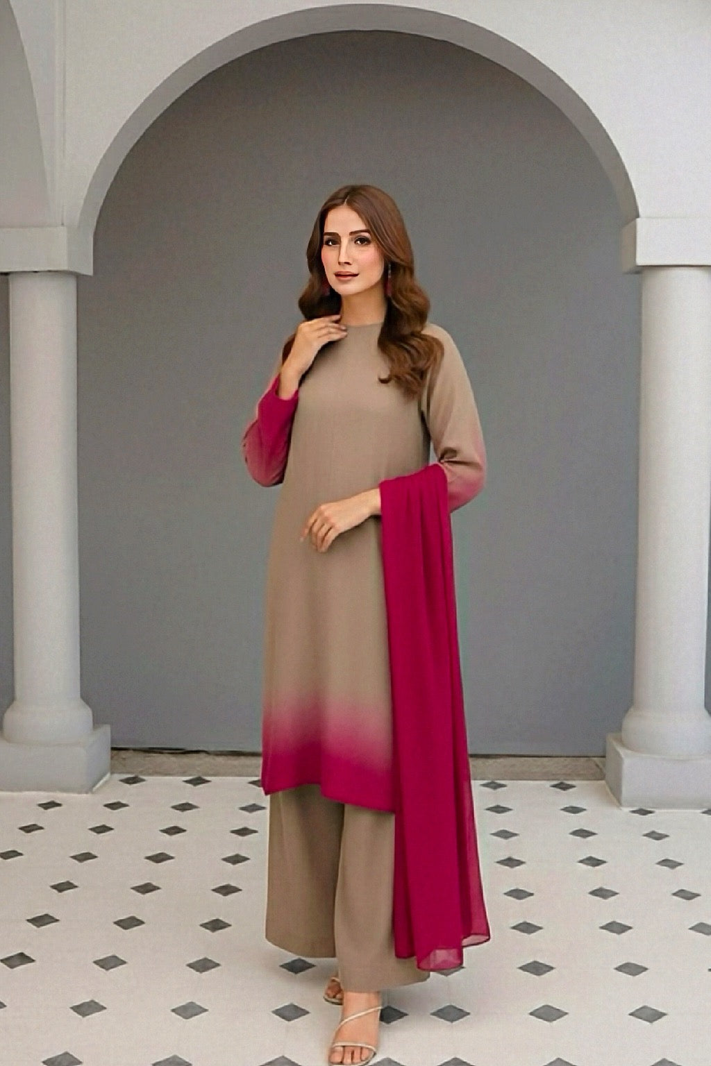 Grey Riverstone farshi shalwar suit