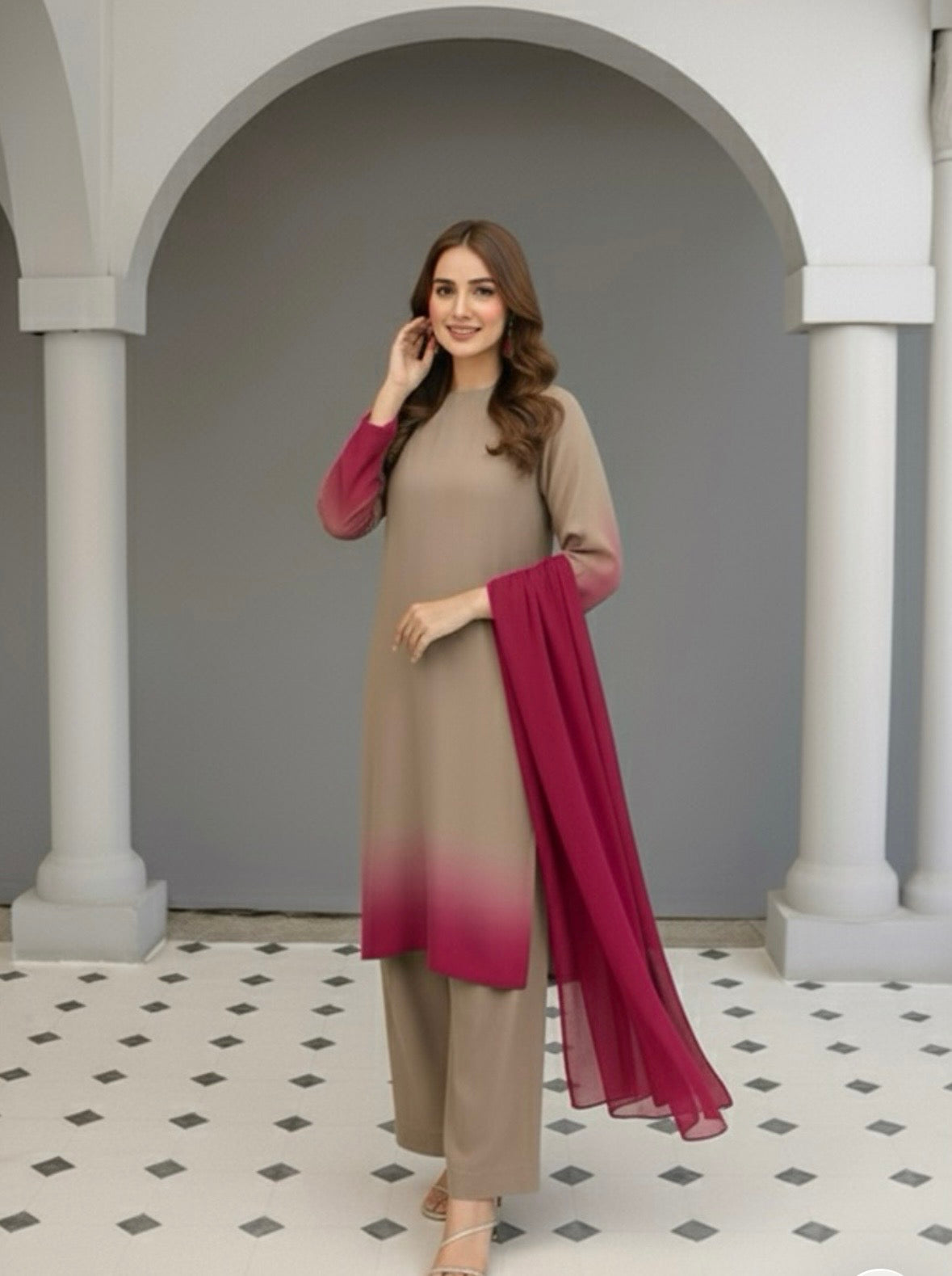 Grey Riverstone farshi shalwar suit