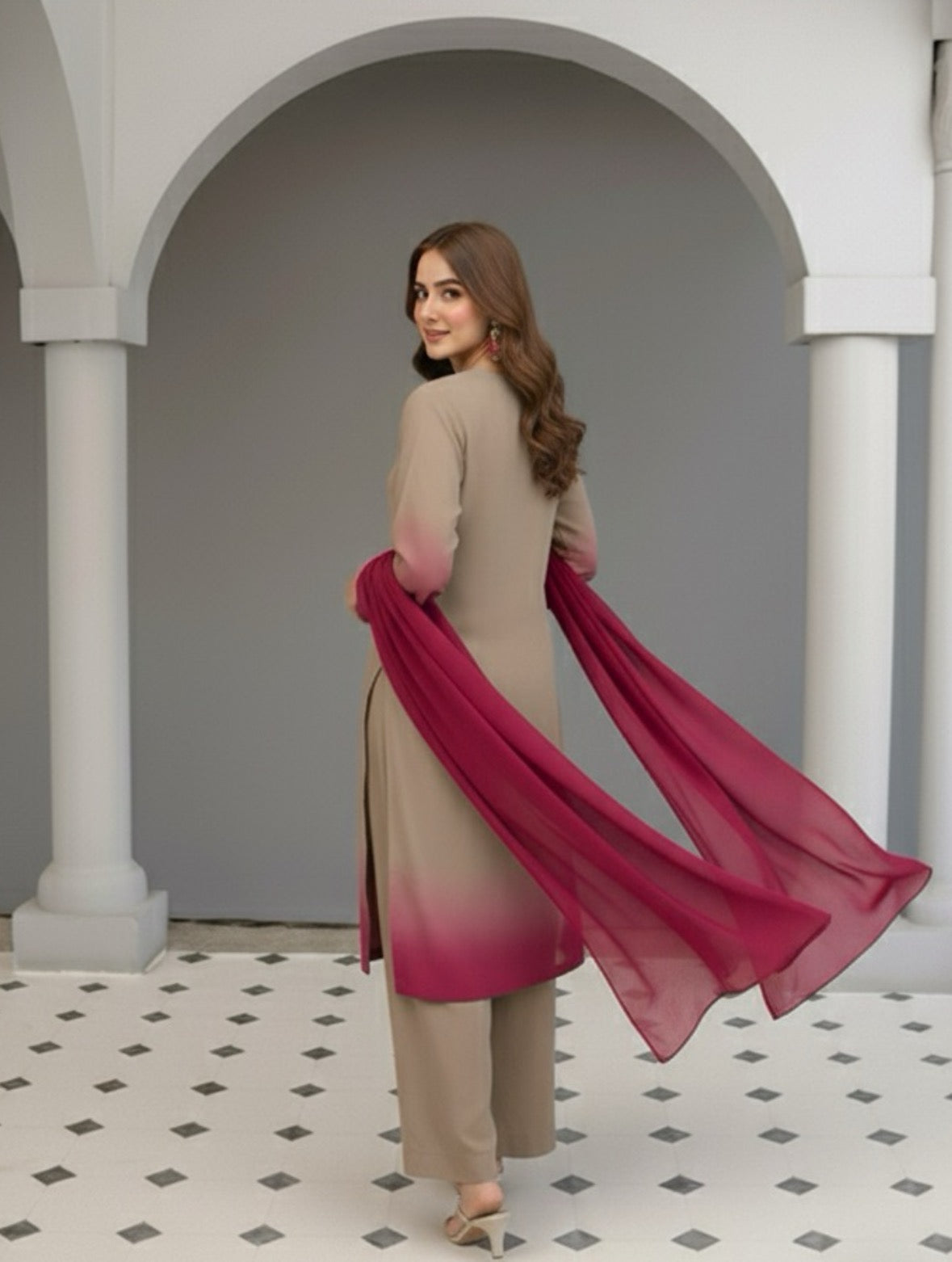 Grey Riverstone farshi shalwar suit