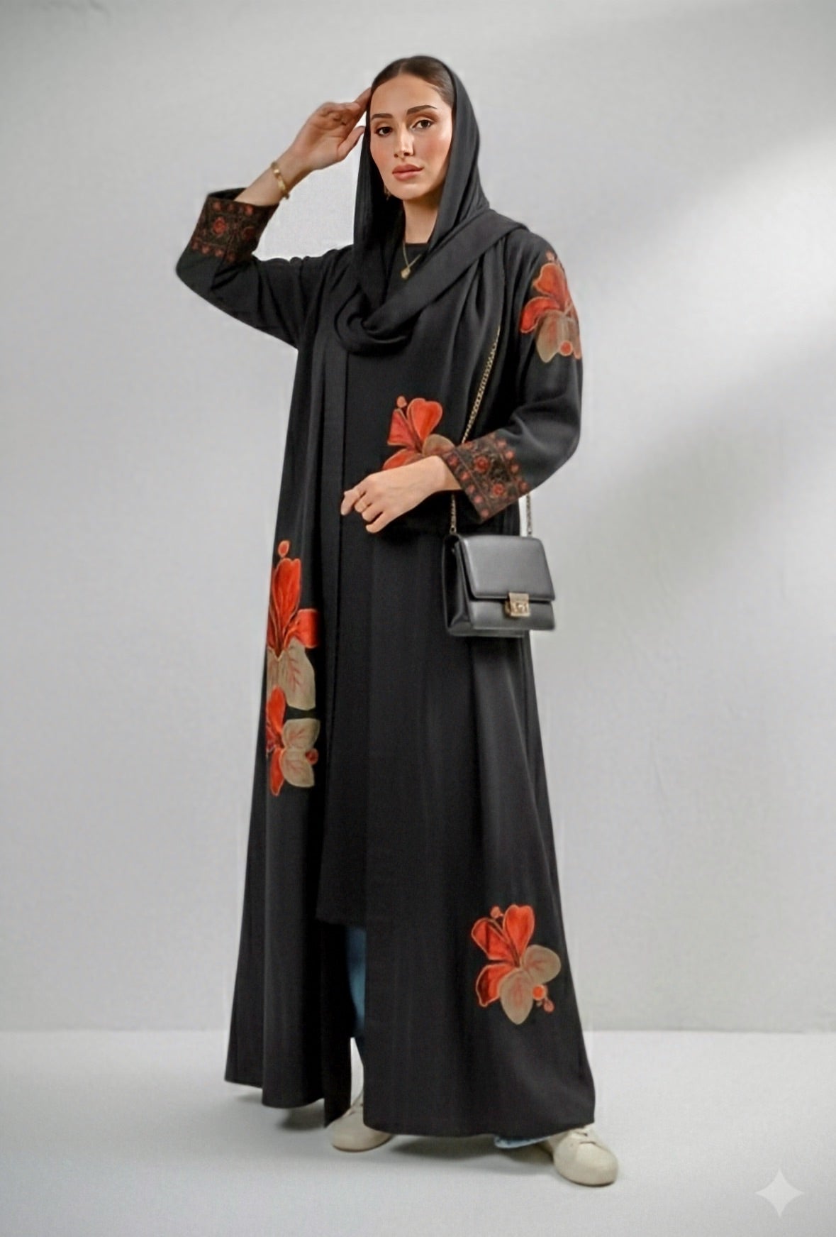 Black Embroidered Abbaya
