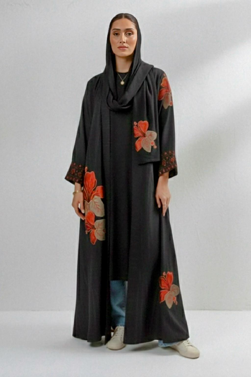 Black Embroidered Abbaya