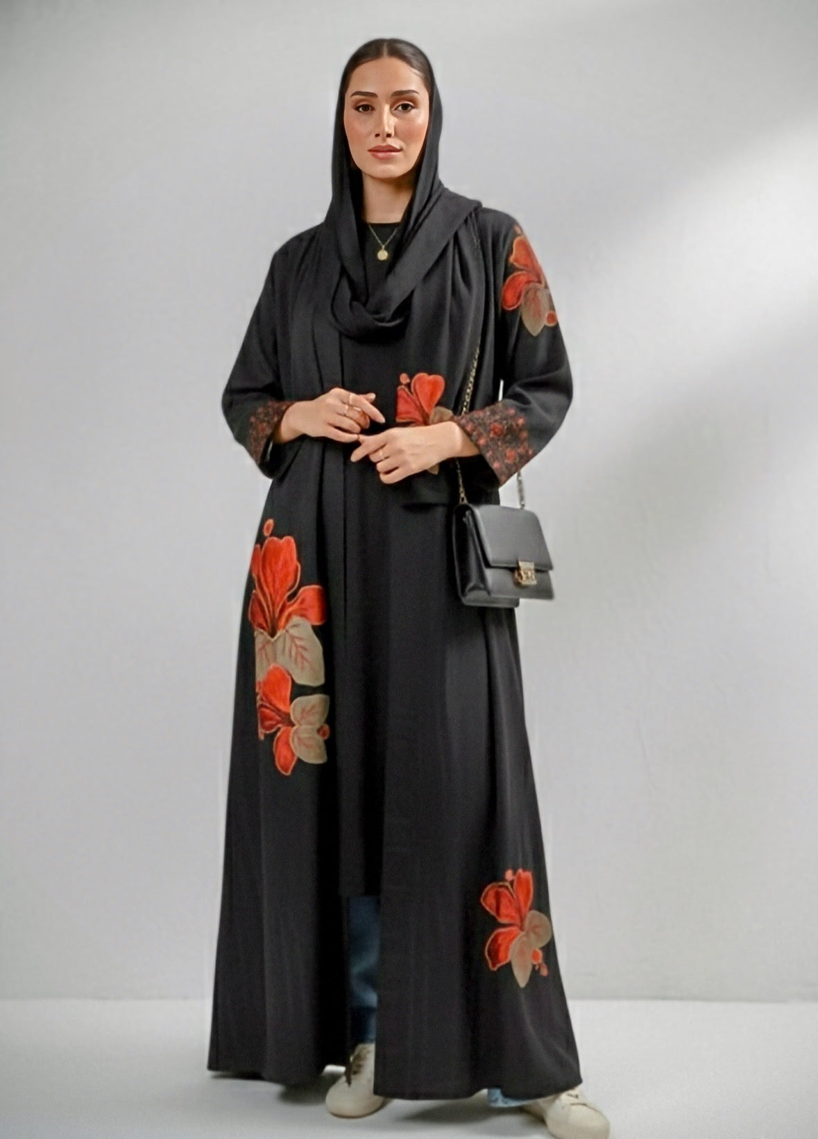 Black Embroidered Abbaya
