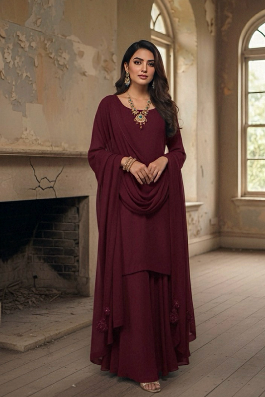 Maroon Dilrba Dress