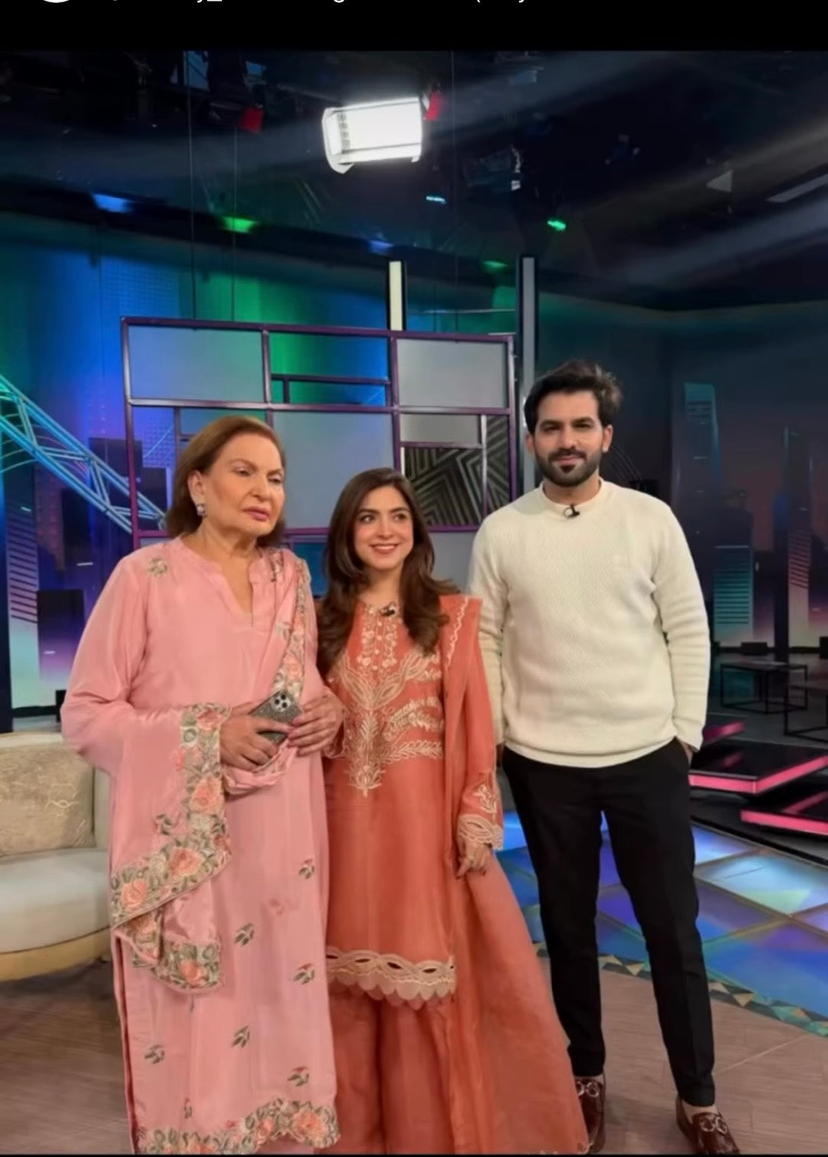 Peach silk Pakistani party wear