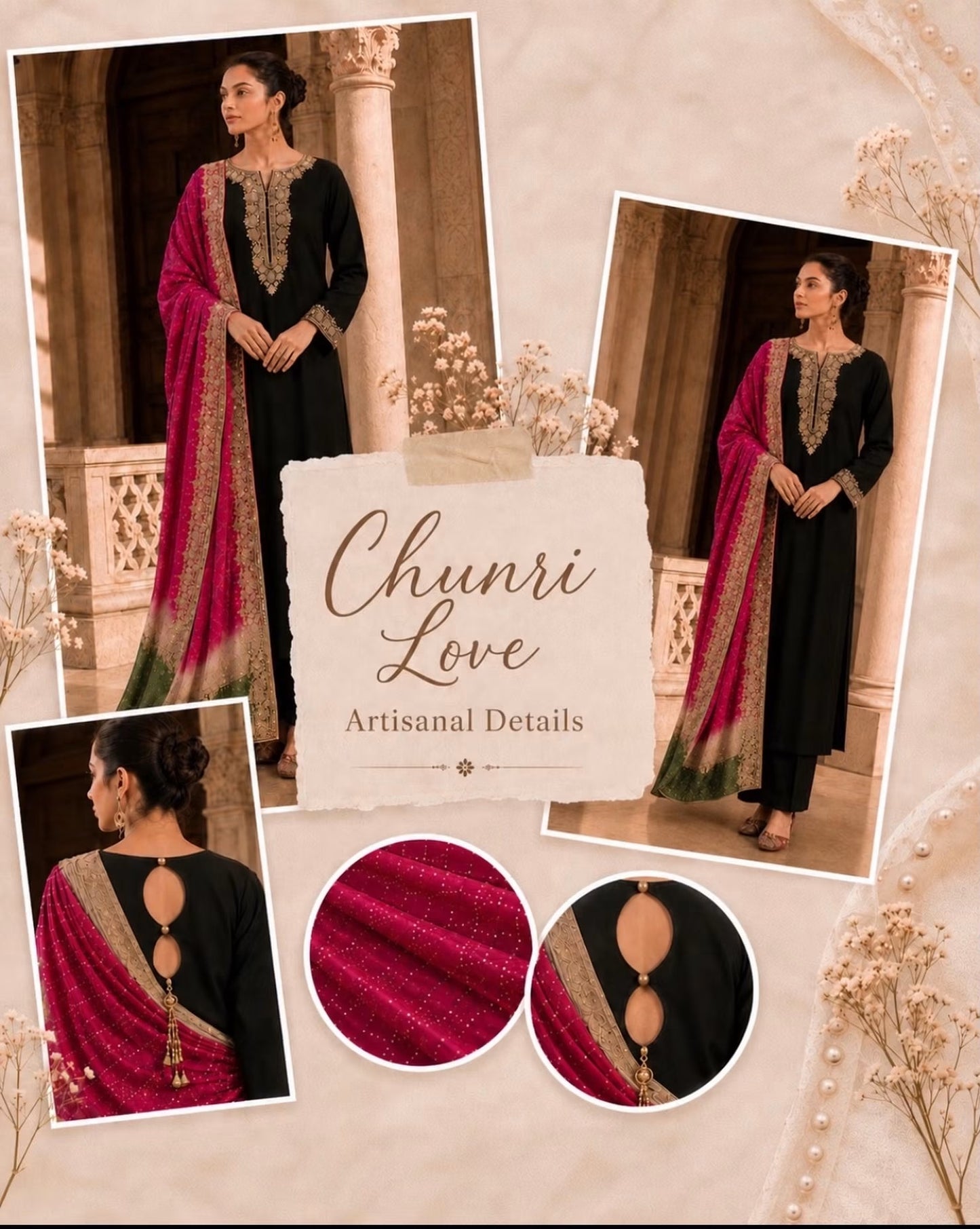 Midnight Black Chunri Dress