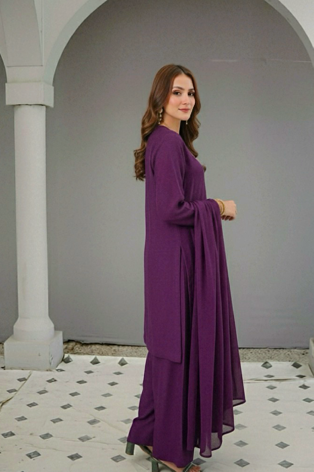 Purple Sapphire farshi shalwar suit