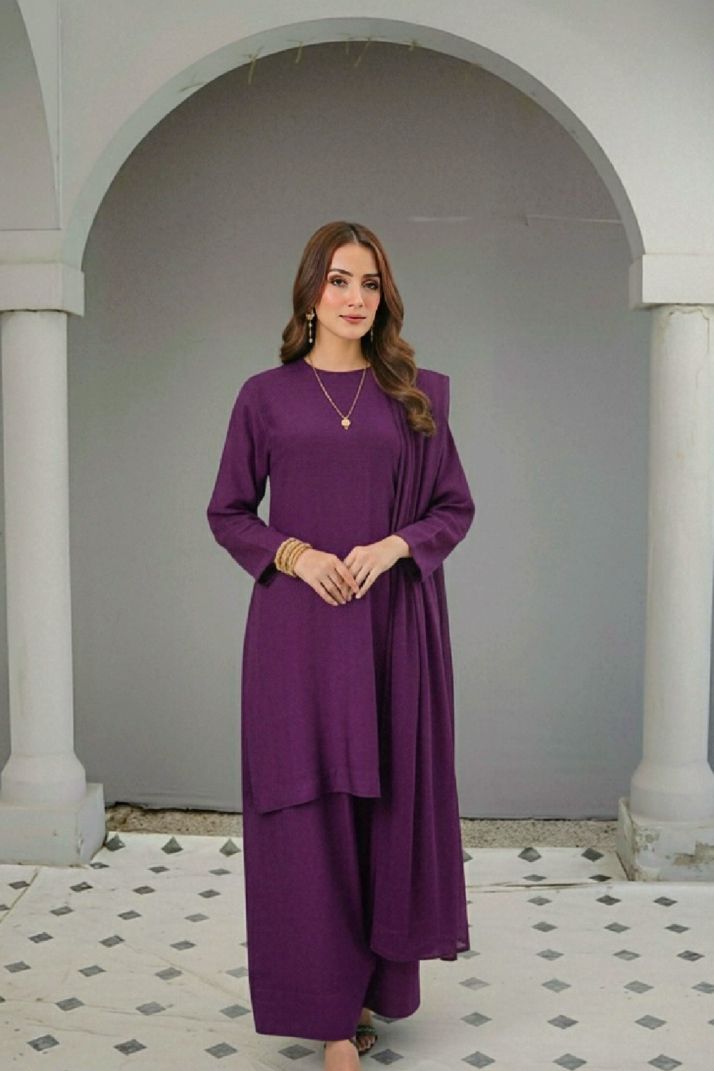 Purple Sapphire farshi shalwar suit